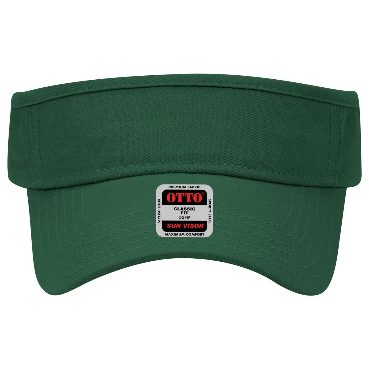Front View of 017 - Dk. Green OTTO CAP Sun Visor