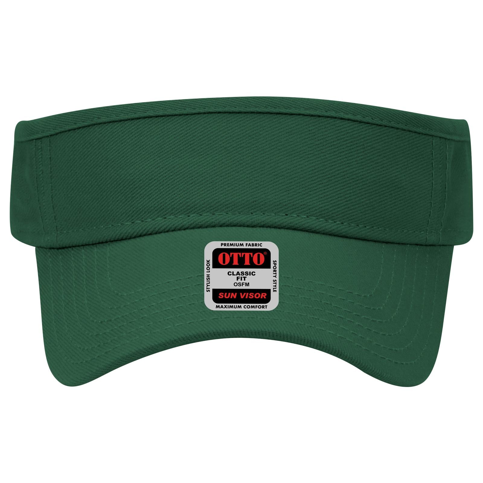 Front View of 017 - Dk. Green OTTO CAP Sun Visor