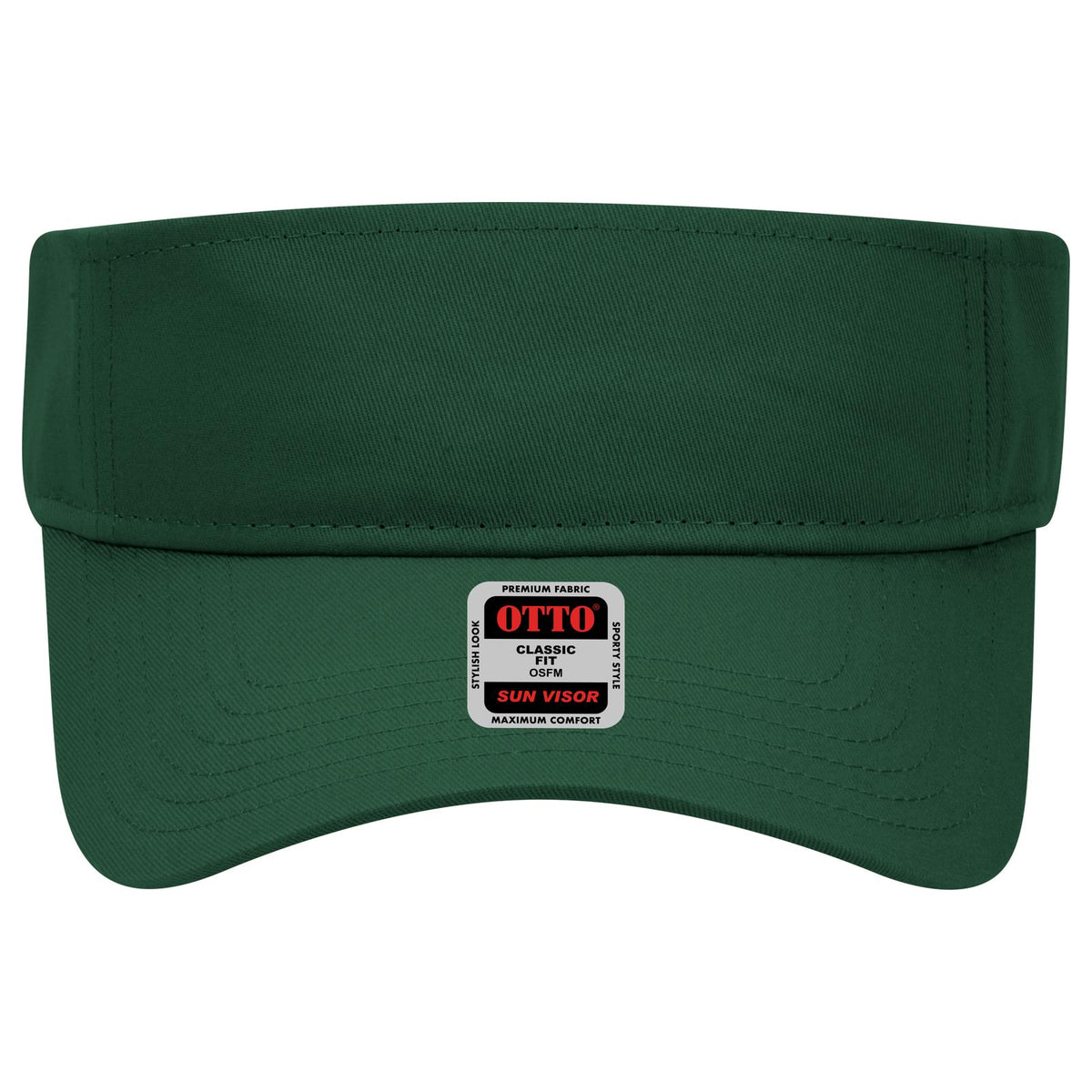 Front View of 017 - Dk. Green OTTO CAP Sun Visor