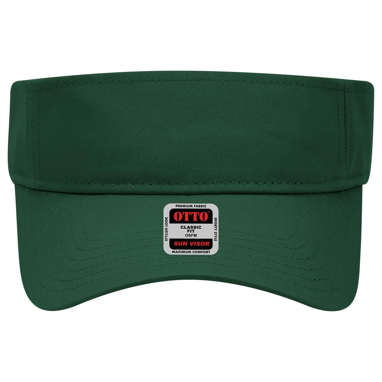 Front View of 017 - Dk. Green OTTO CAP Sun Visor
