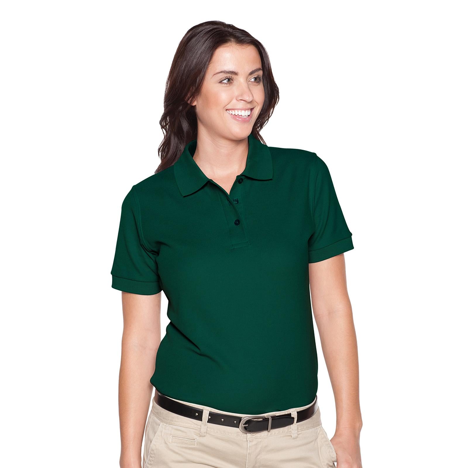 Front View of 017 - Dk. Green OTTO Ladies' Premium Sport Shirt
