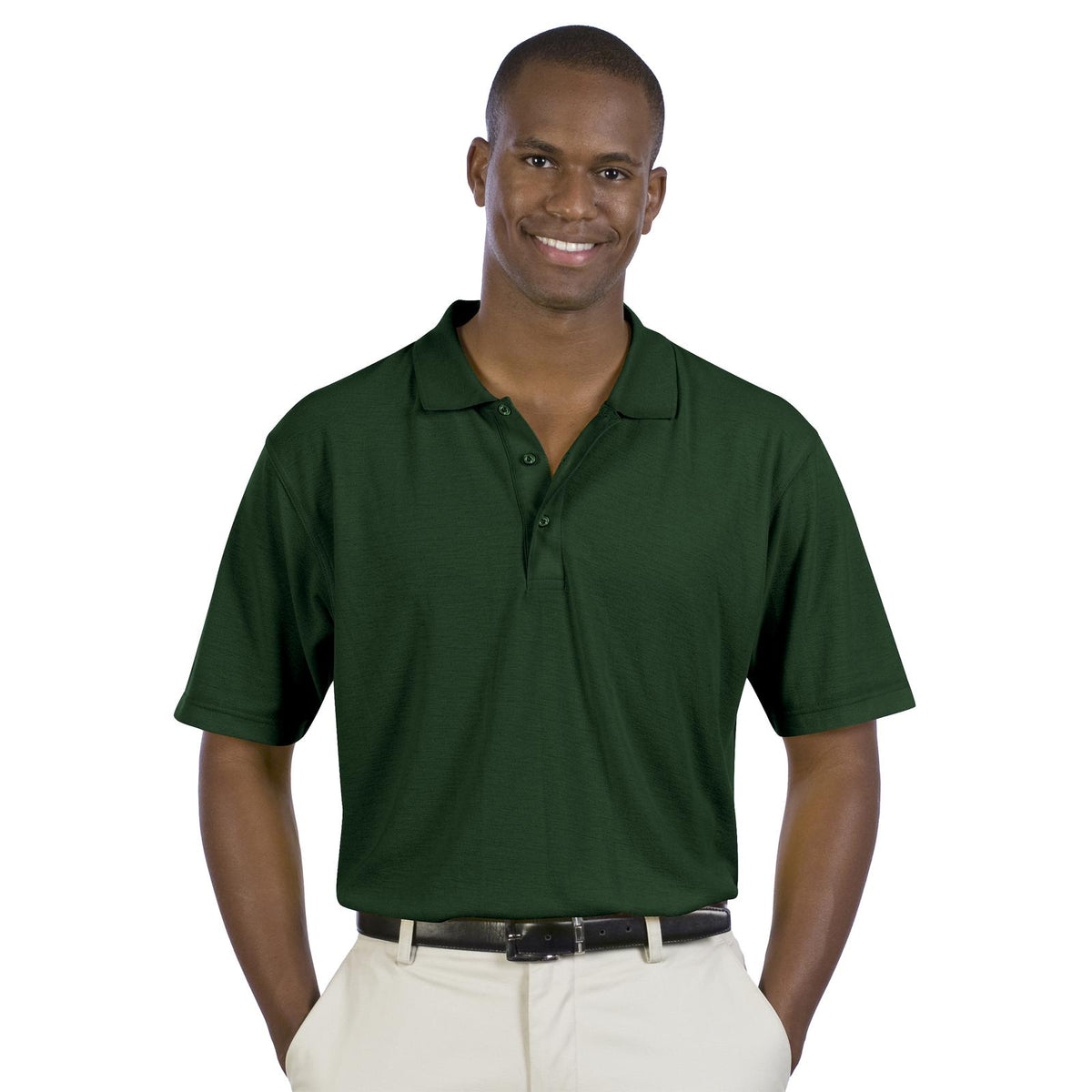 Front View of 017 - Dk. Green OTTO Men's Comfortable Sport Shirt
