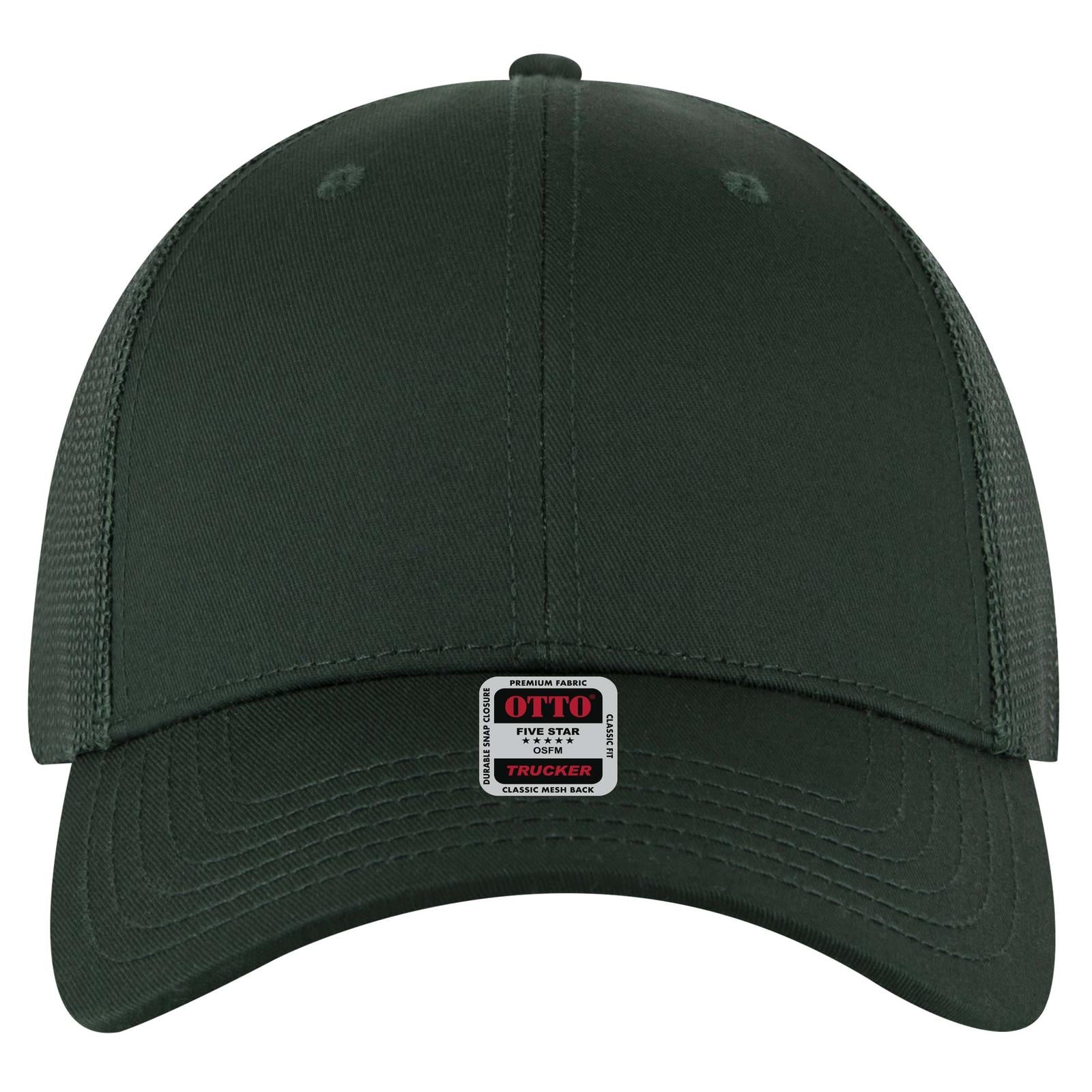 Right View of 017A - Dk. Green OTTO CAP 6 Panel Low Profile Mesh Back Trucker Hat