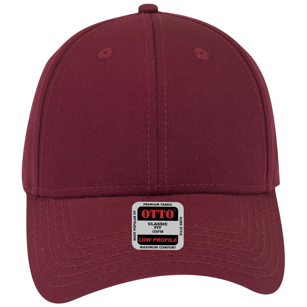 Front View of 019 - Burg. Marn OTTO CAP 6 Panel Low Profile Baseball Cap