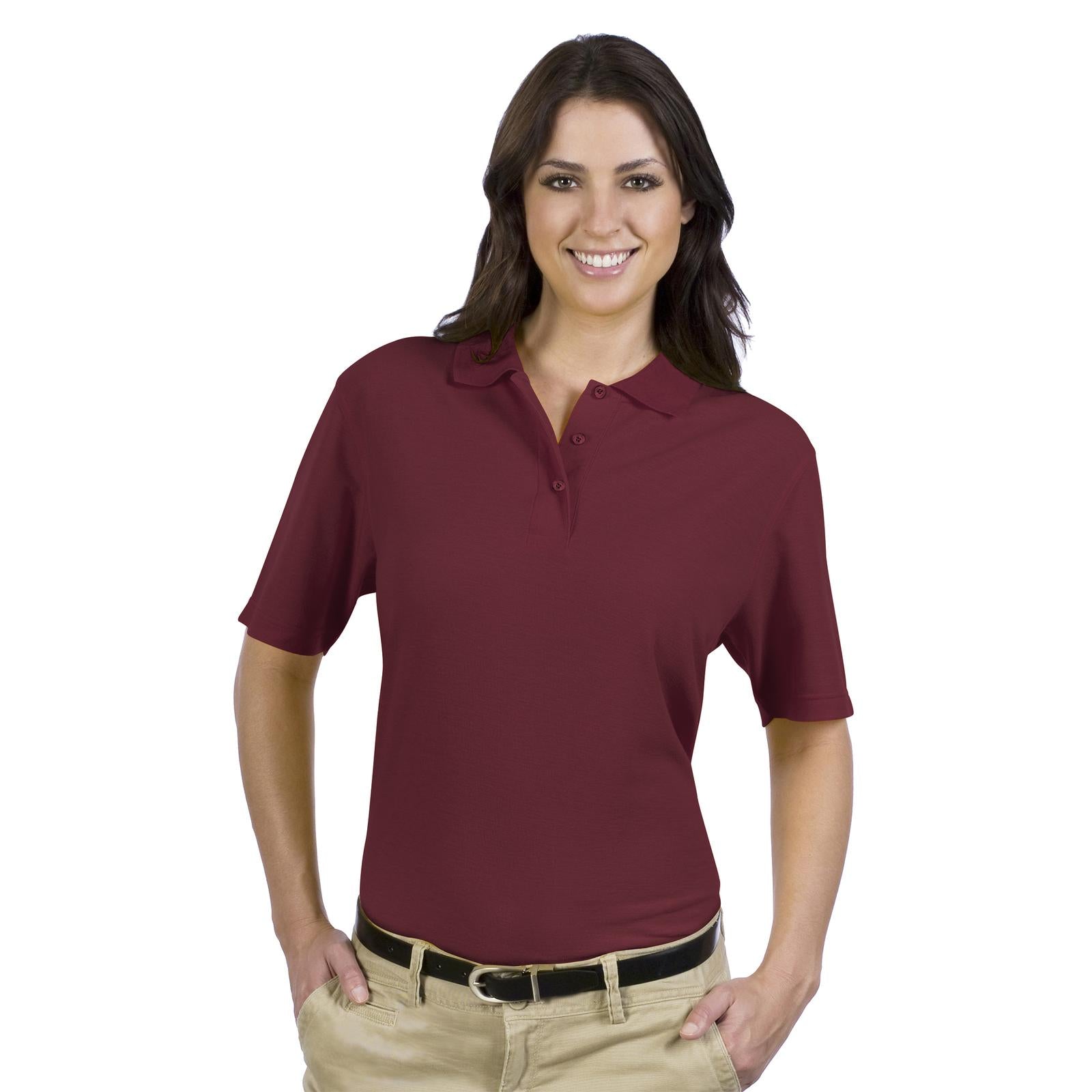 Front View of 019 - Burg. Marn OTTO Ladies' Comfortable Sport Shirt