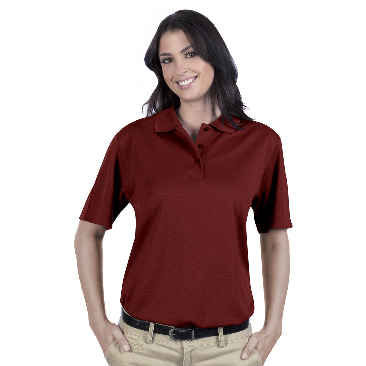 Front View of 019 - Burg. Marn OTTO Ladies' Performance Sport Shirt