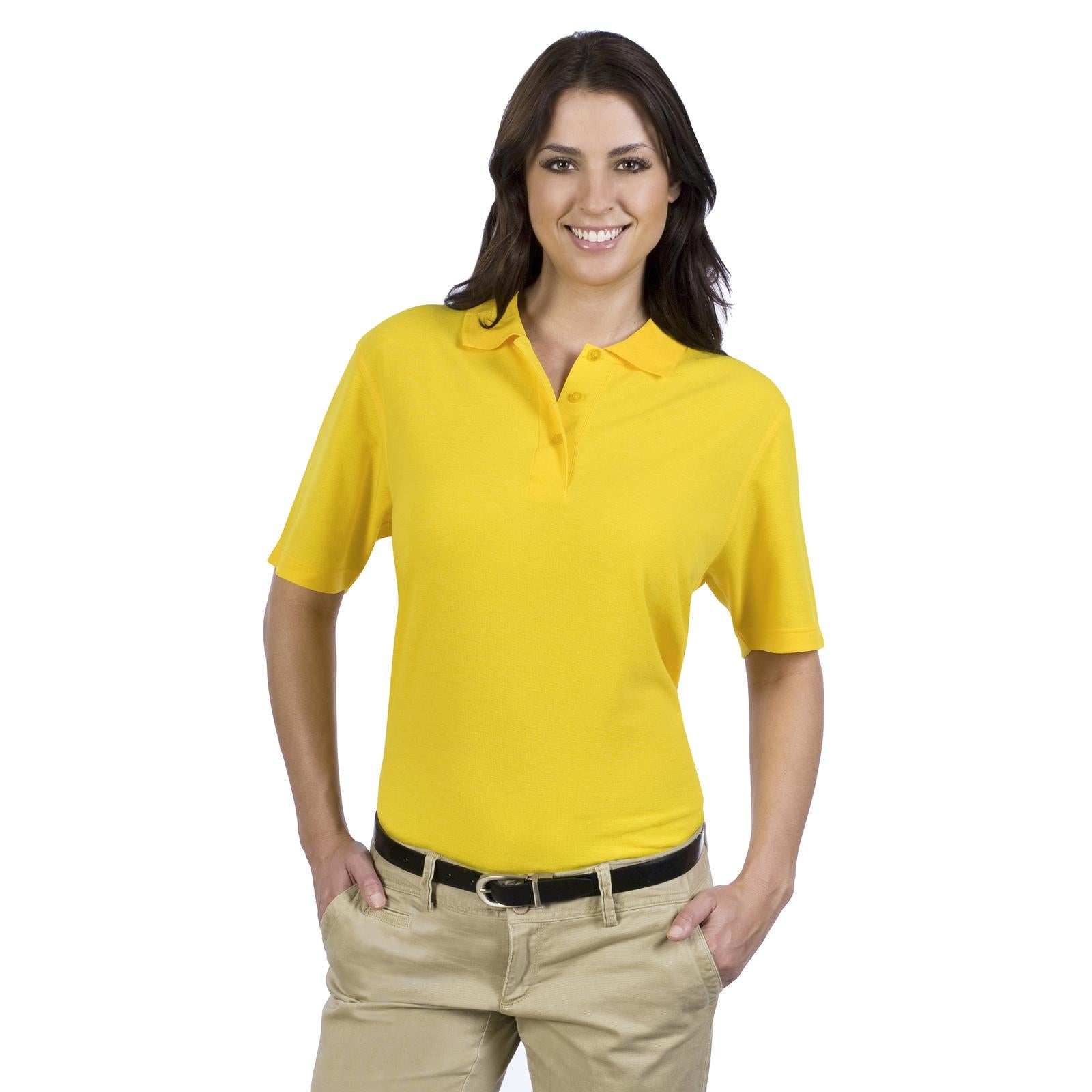 Front View of 020 - Yellow OTTO Ladies' Comfortable Sport Shirt