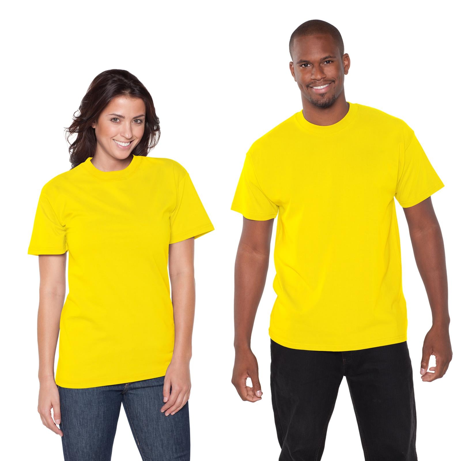 Front View of 020 - Yellow OTTO Unisex Heavyweight Comfy Tee T-Shirt