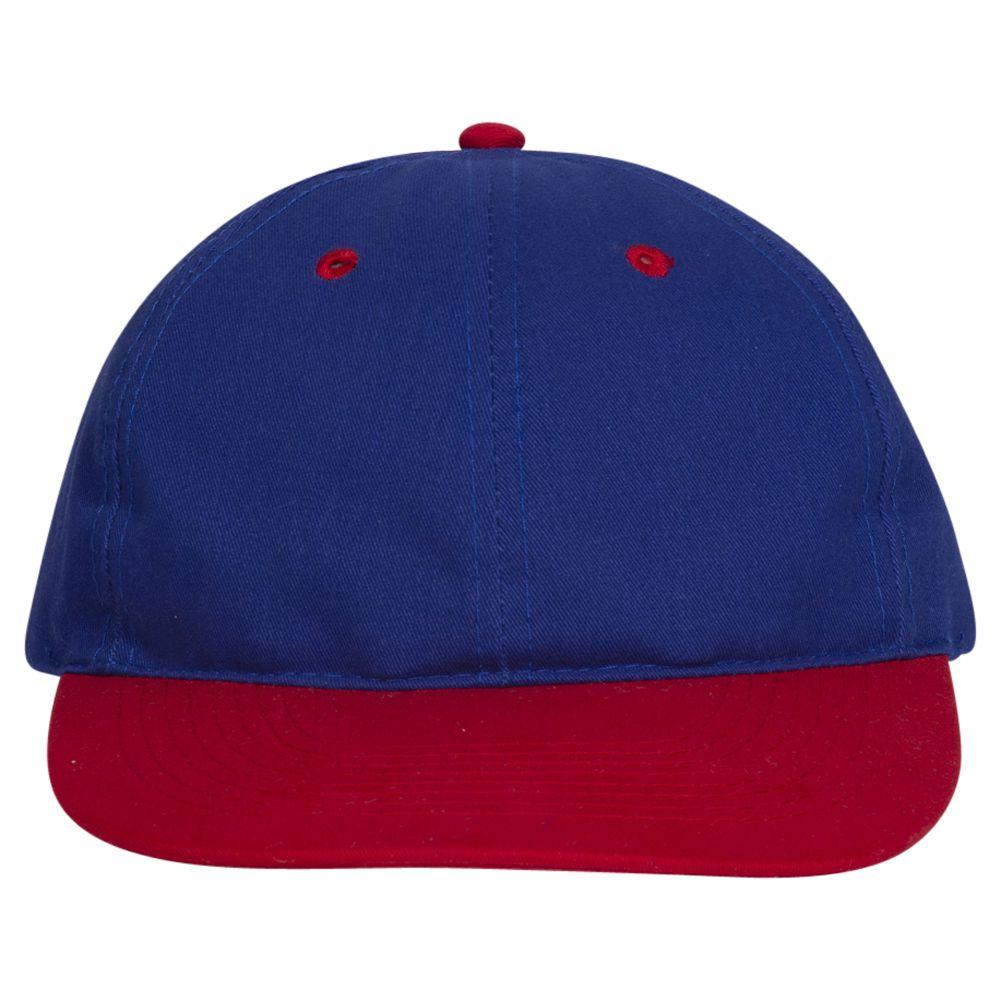 Front View of 0201 - Red/Ryl OTTO CAP 6 Panel Low Profile Baseball Cap