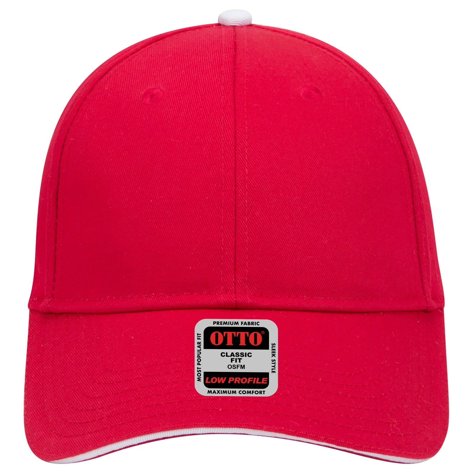 Right View of 020216 - Red/Red/Wht OTTO CAP 6 Panel Low Profile Baseball Cap