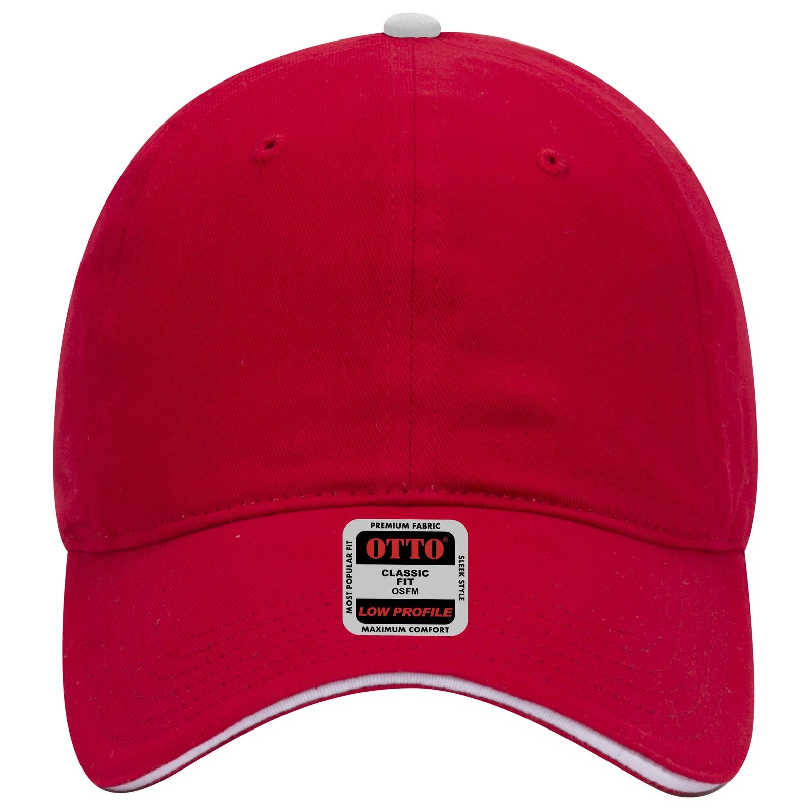 Right View of 020216 - Red/Red/Wht OTTO CAP 6 Panel Low Profile Baseball Cap