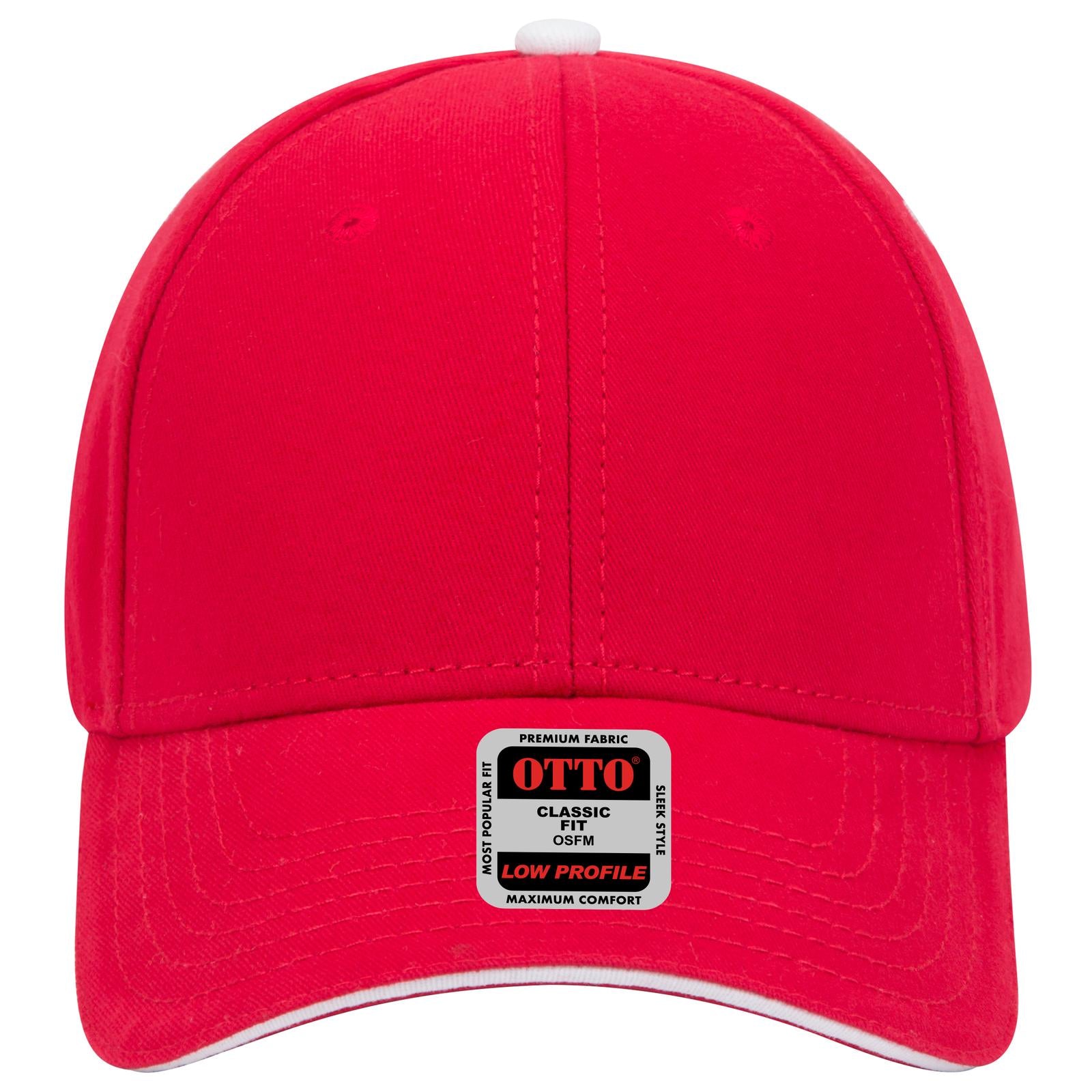 Right View of 020216 - Red/Red/Wht OTTO CAP 6 Panel Low Profile Baseball Cap