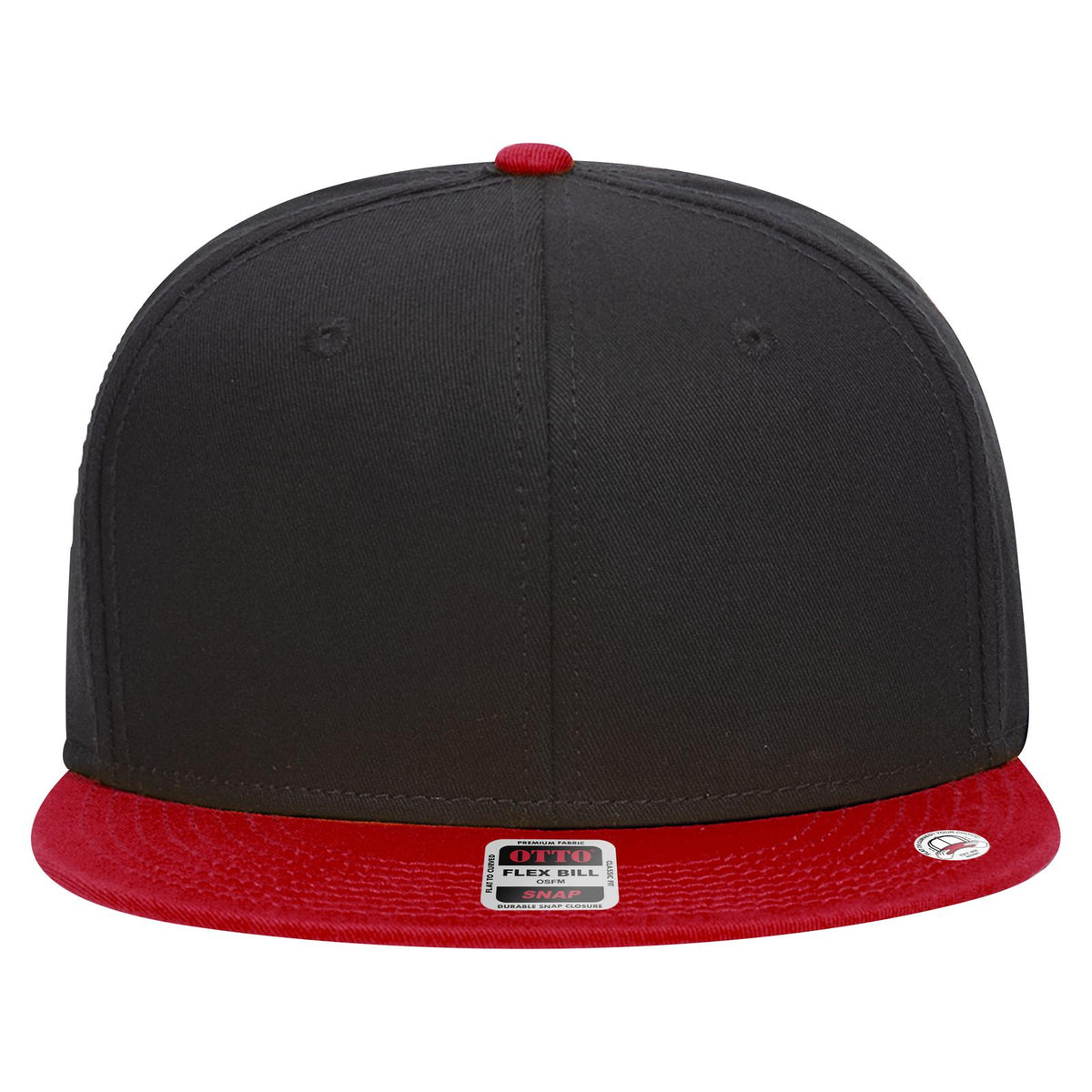Front View of 020303 - Red/Blk/Blk OTTO CAP “OTTO SNAP” 6 Panel Pro Style Snapback Hat