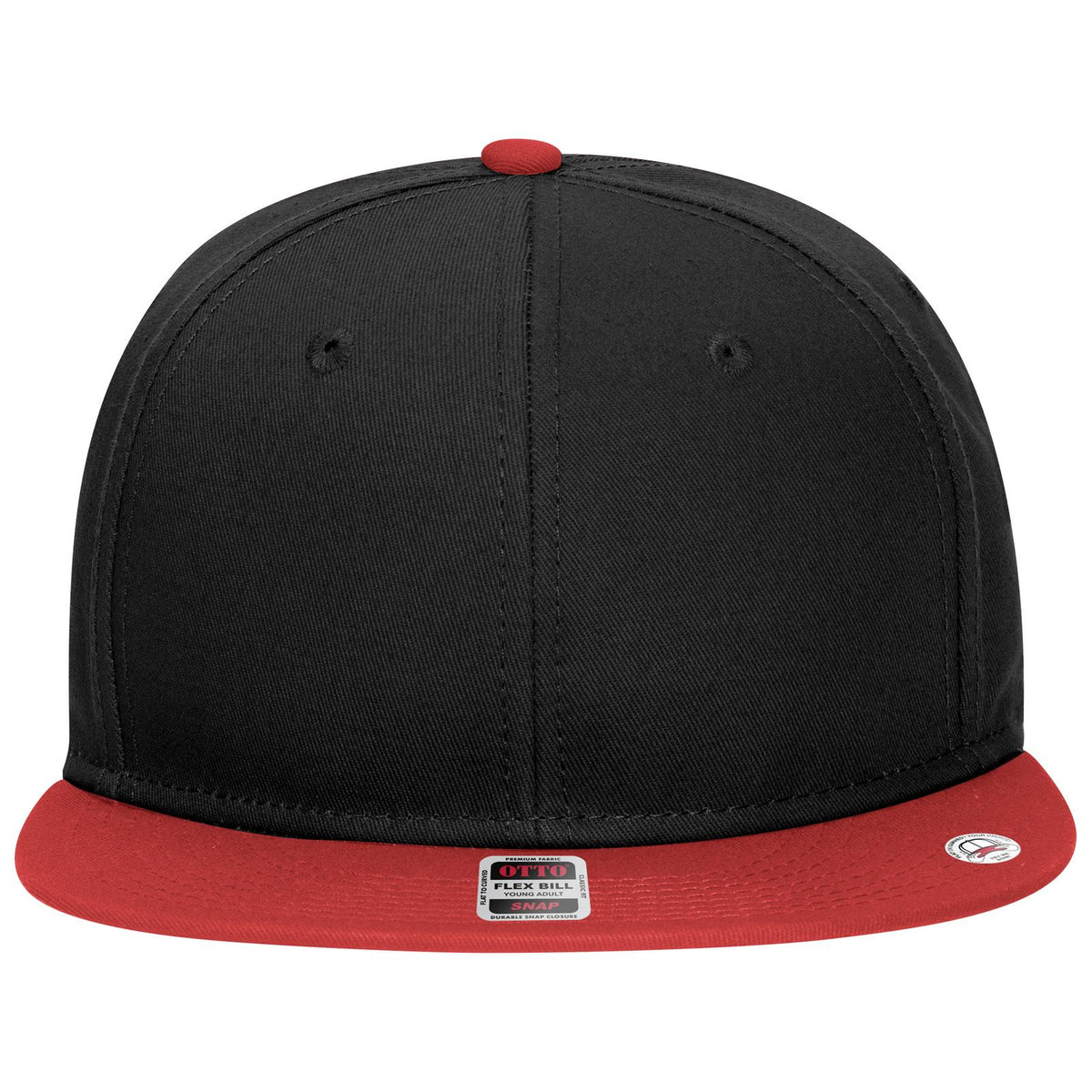 Front View of 020303 - Red/Blk/Blk OTTO CAP “OTTO SNAP” 6 Panel Pro Style Snapback Hat