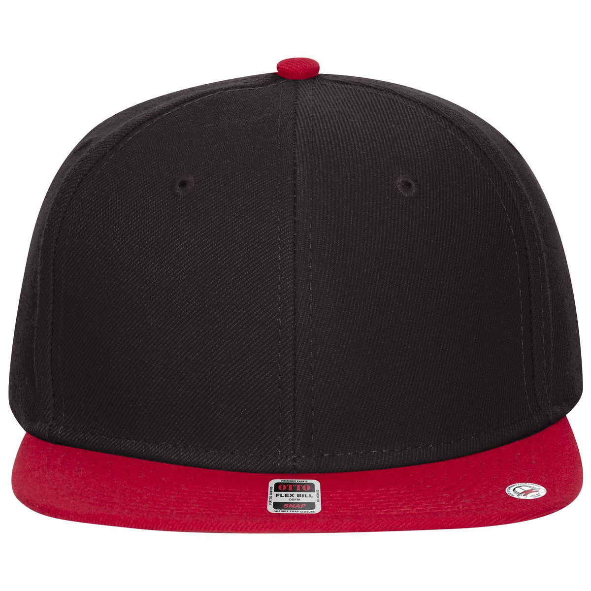 Front View of 020303 - Red/Blk/Blk OTTO CAP "OTTO SNAP" 6 Panel Pro Style Snapback Hat