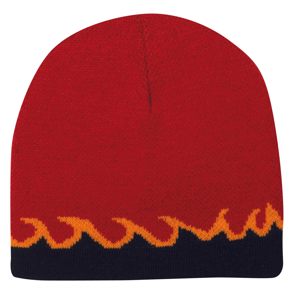 Front View of 020306 - Red/Blk/Gld OTTO CAP 8" Reversible Beanie