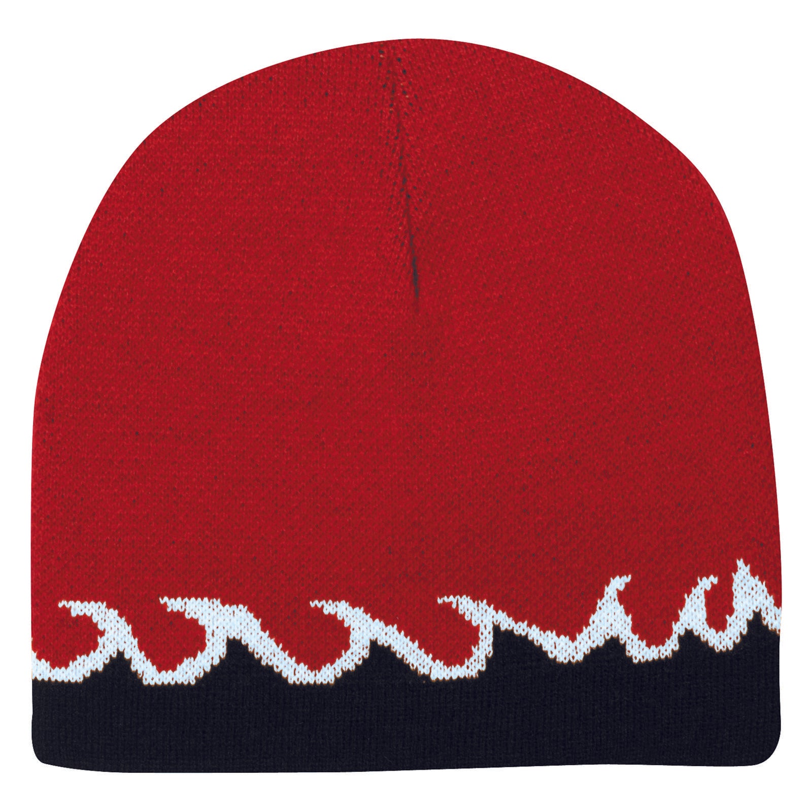 Front View of 020316 - Red/Blk/Wht OTTO CAP 8" Reversible Beanie
