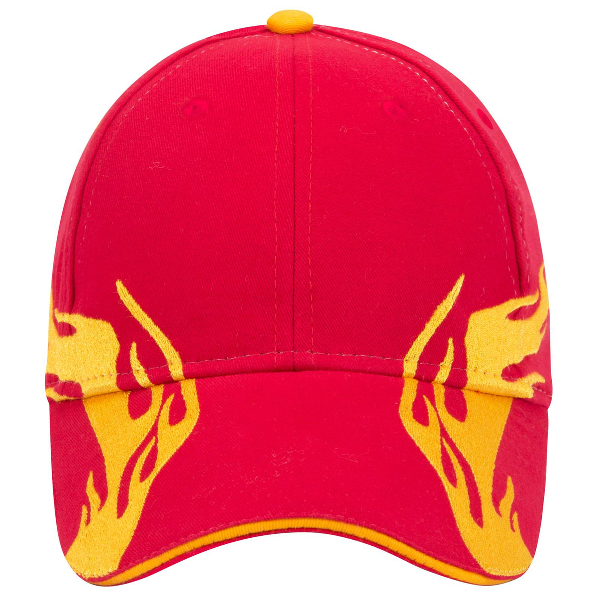 Front View of 020606D - Red/Gld/Gld OTTO CAP 6 Panel Low Profile Baseball Cap