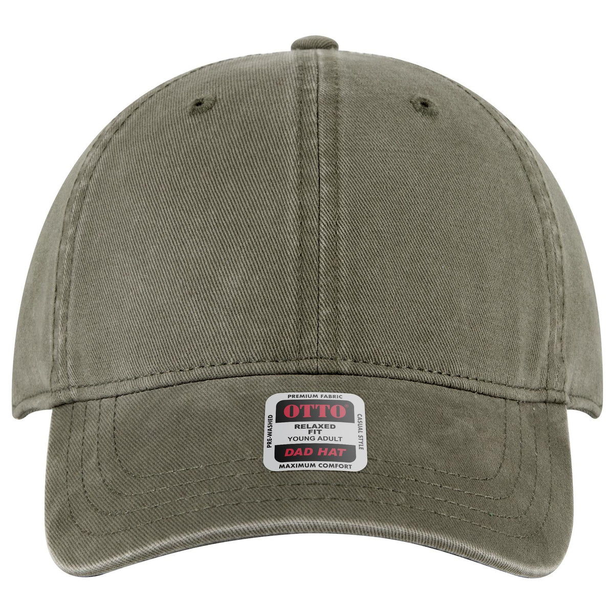 Front View of 021 - Ol. Green OTTO CAP 6 Panel Low Profile Dad Hat