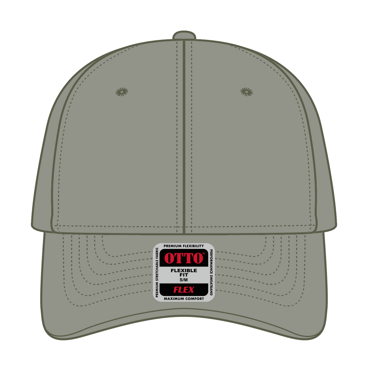 Front View of 021 - Ol. Green OTTO CAP "OTTO FLEX" Fitted 6 Panel Low Profile Baseball Cap