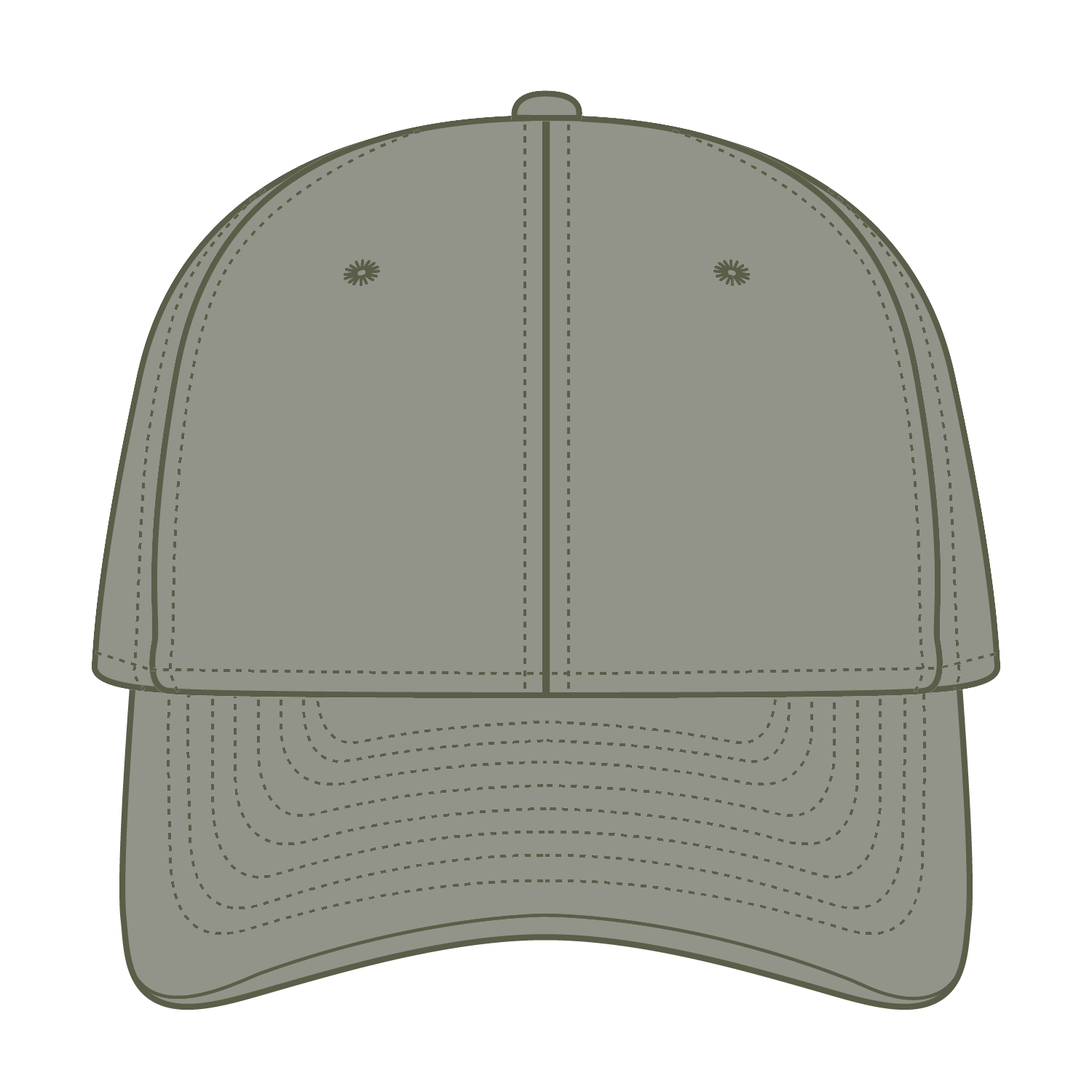 Front View of 021 - Ol. Green OTTO CAP "OTTO FLEX" Fitted 6 Panel Low Profile Dad Hat