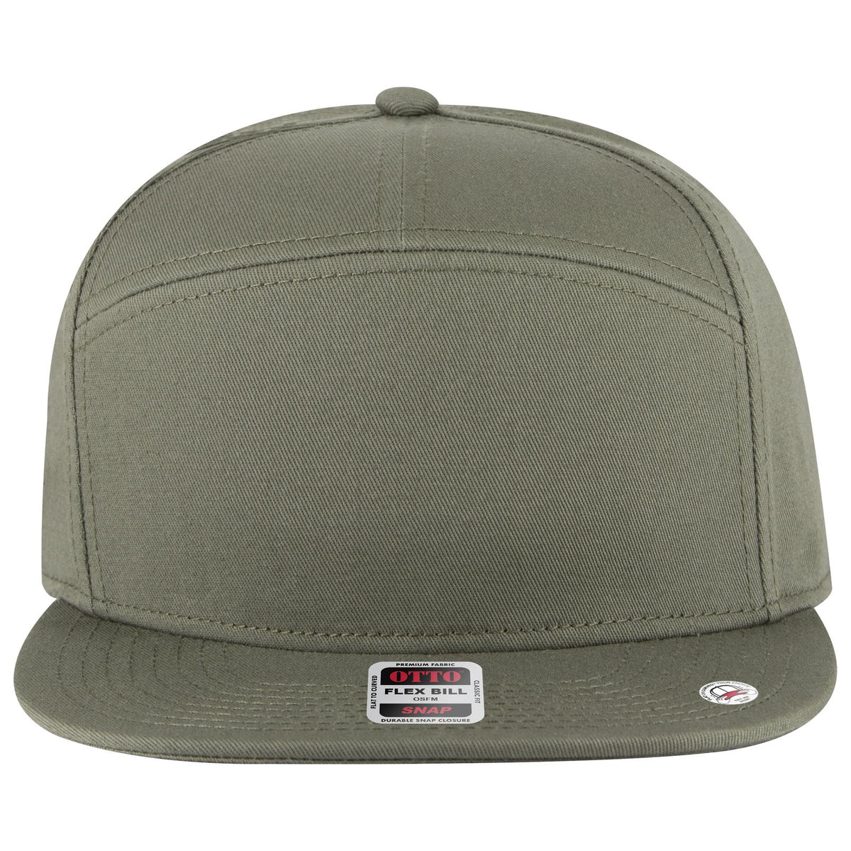 Front View of 021 - Ol. Green OTTO CAP "OTTO SNAP" 7 Panel Pro Style Snapback Hat