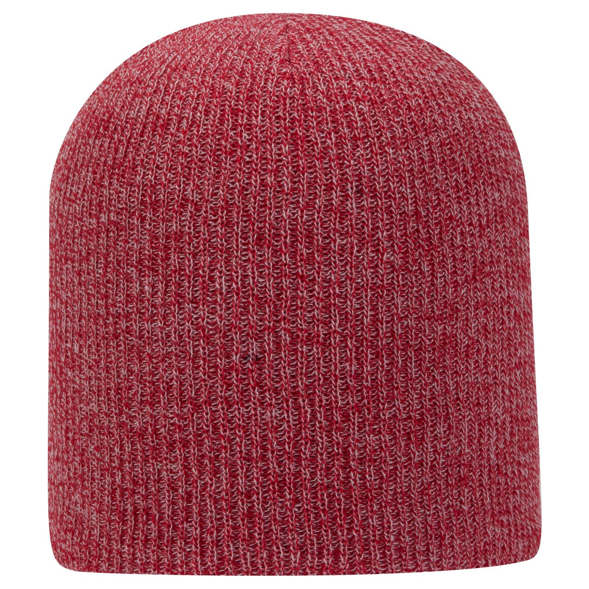 Front View of 0216 - Red/Wht OTTO CAP 9 1/2" Premium Rib Knit Beanie