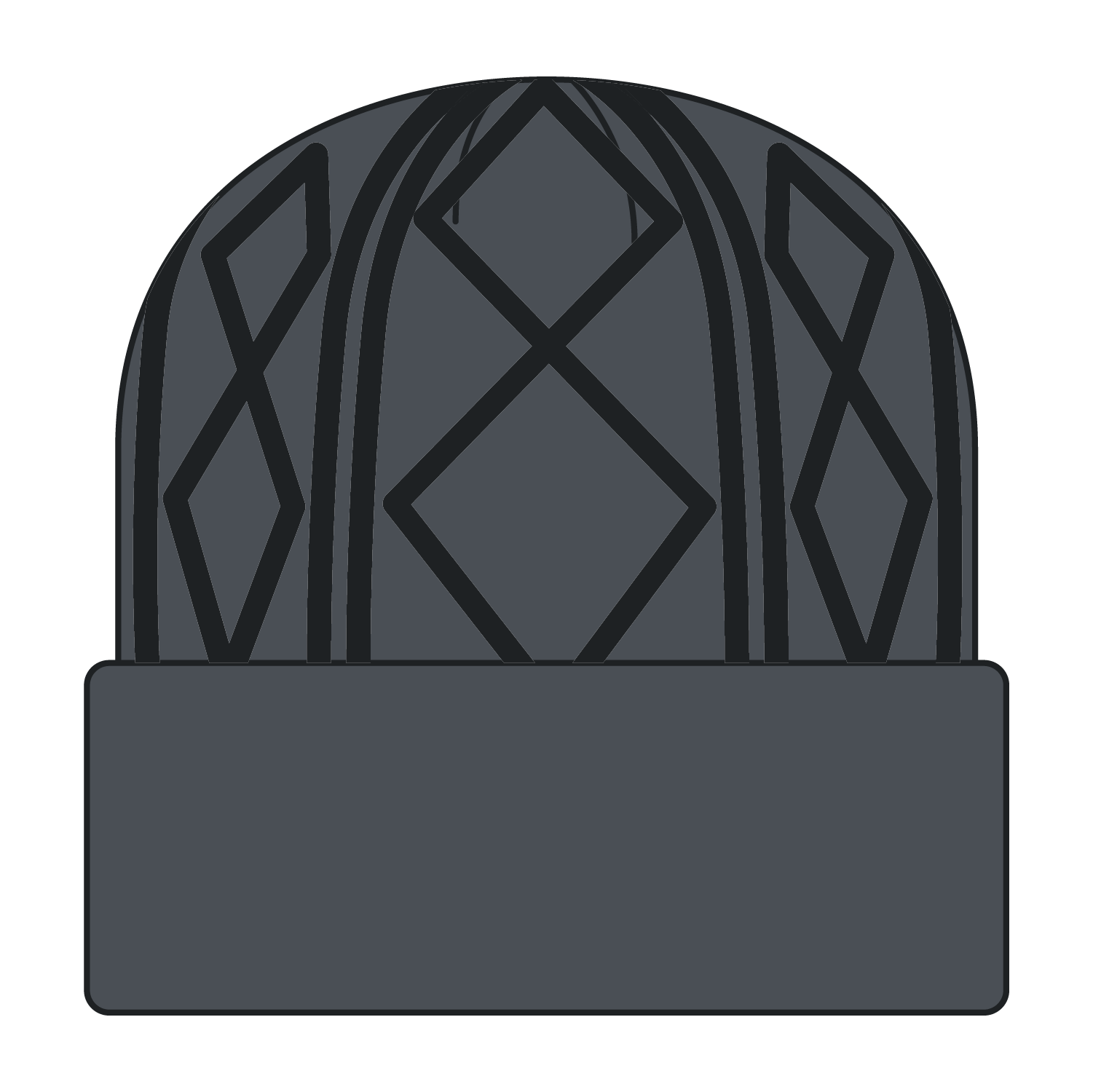 Front View of 025 - Char. Gray OTTO CAP 12" Cable Knit Beanie w/ Rib Knit Cuff