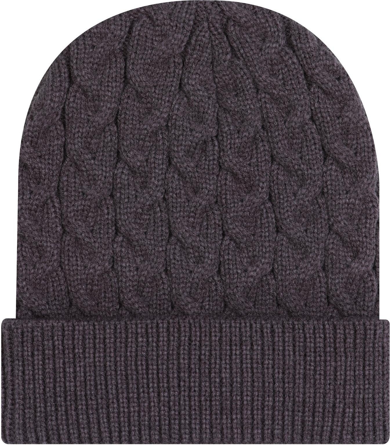 Front View of 025 - Char. Gray OTTO CAP 12" Cable Knit Beanie w/ Rib Knit Cuff