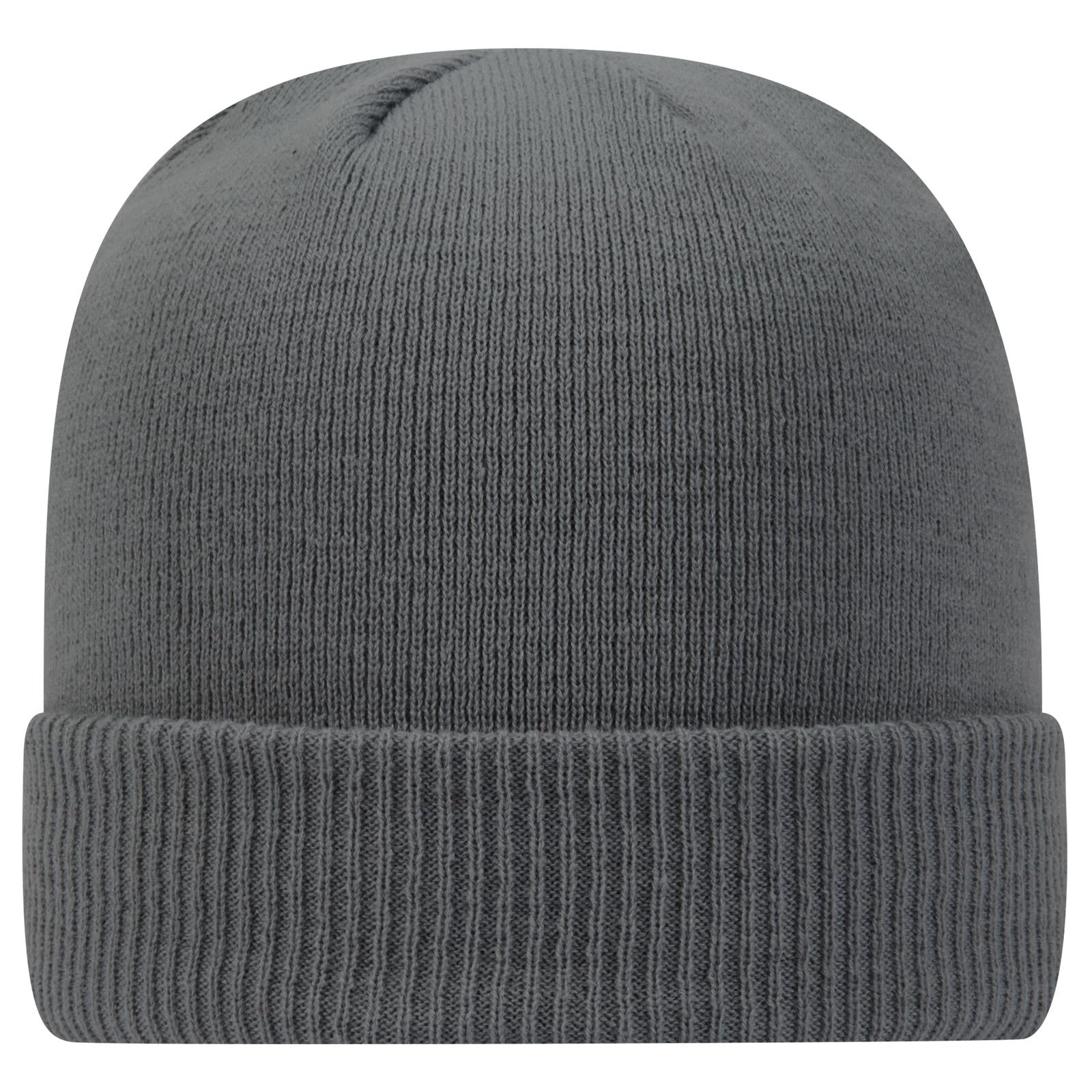Front View of 025 - Char. Gray OTTO CAP 12" Classic Knit Beanie w/ Rib Knit Cuff