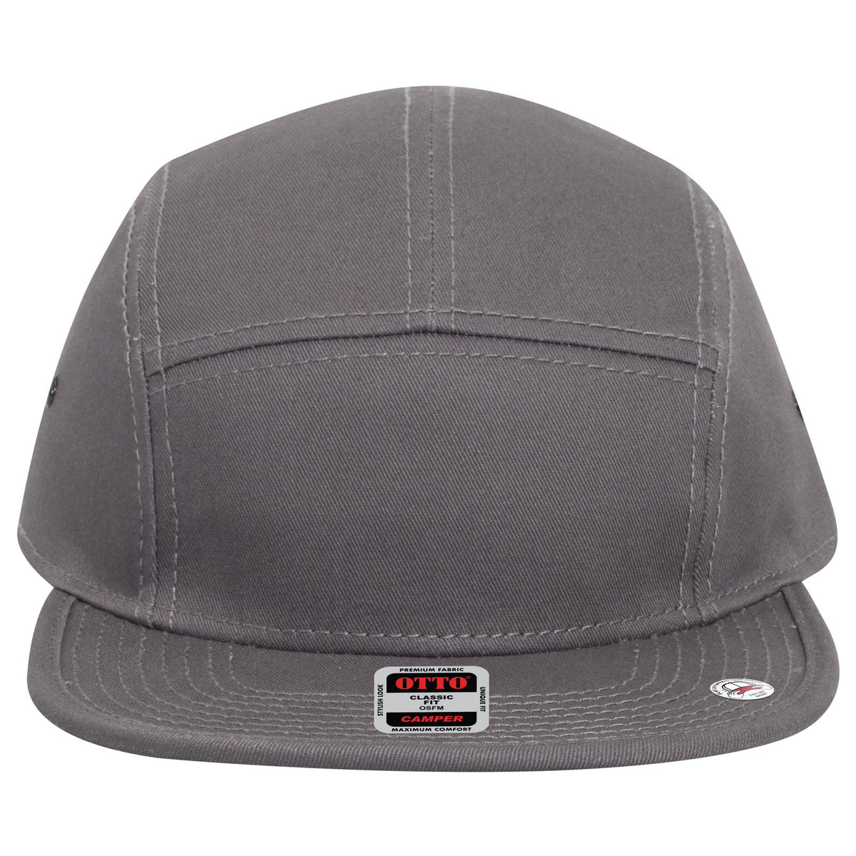 Front View of 025 - Char. Gray OTTO CAP 5 Panel Camper Hat
