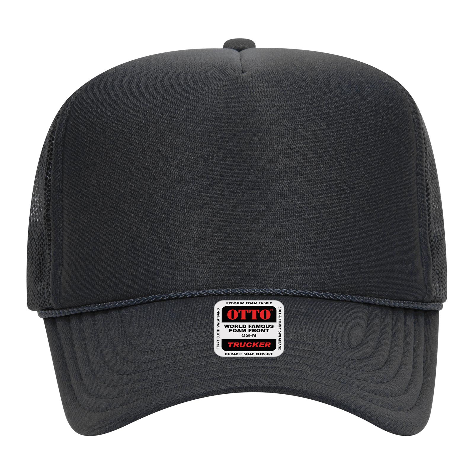 Right View of 025 - Char. Gray OTTO CAP 5 Panel High Crown Mesh Back Trucker Hat