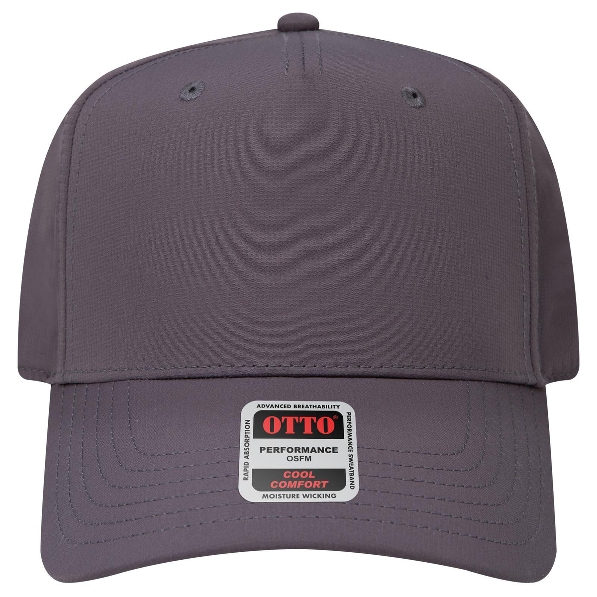 Front View of 025 - Char. Gray OTTO CAP 5 Panel Mid Profile Baseball Cap