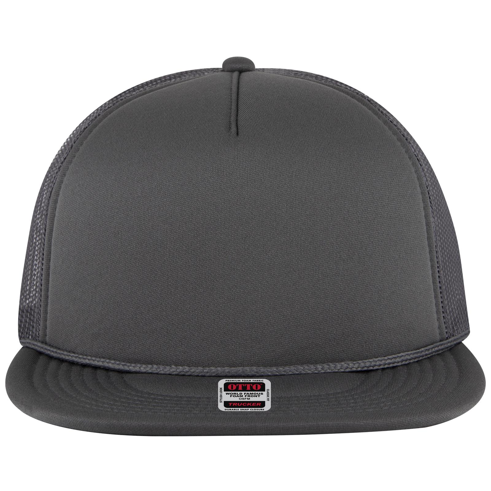 Right View of 025 - Char. Gray OTTO CAP 5 Panel Pro Style Mesh Back Trucker Hat