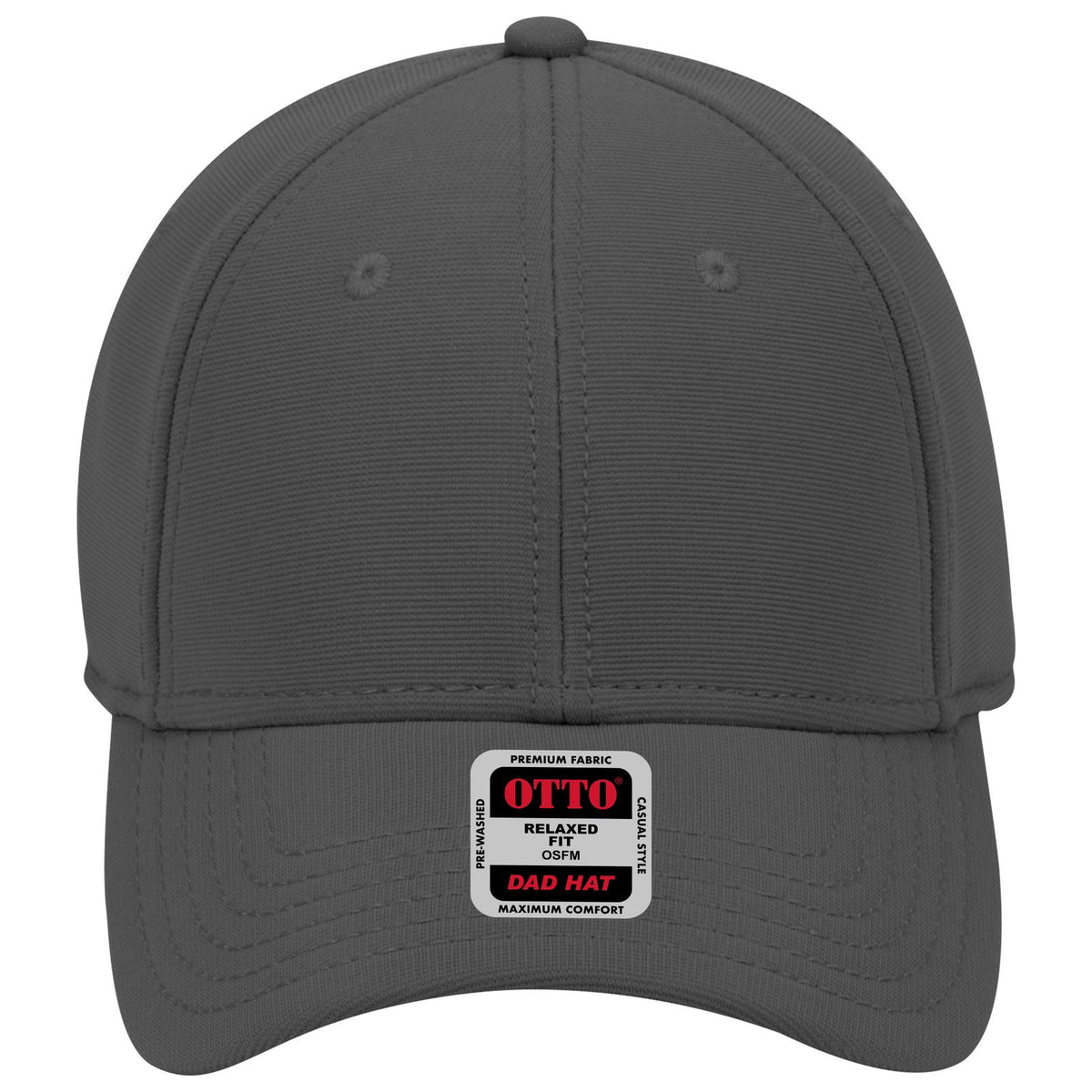 Front View of 025 - Char. Gray OTTO CAP 6 Panel Low Profile Baseball Cap
