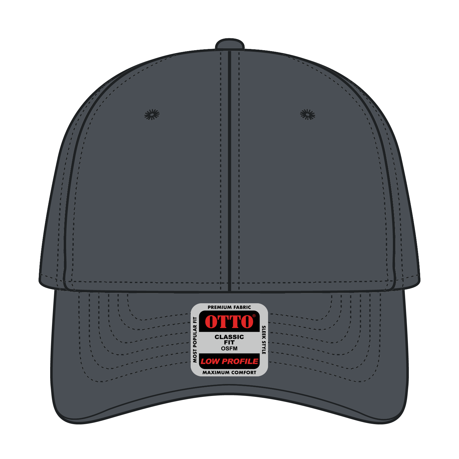 Front View of 025 - Char. Gray OTTO CAP 6 Panel Low Profile Baseball Cap