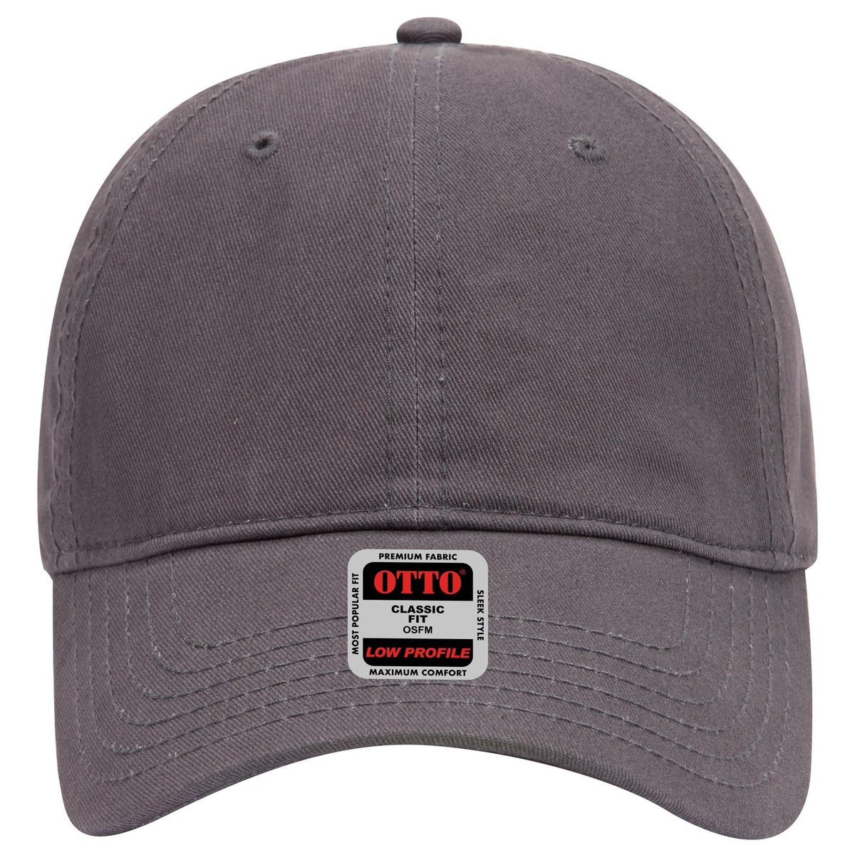 Front View of 025 - Char. Gray OTTO CAP 6 Panel Low Profile Baseball Cap