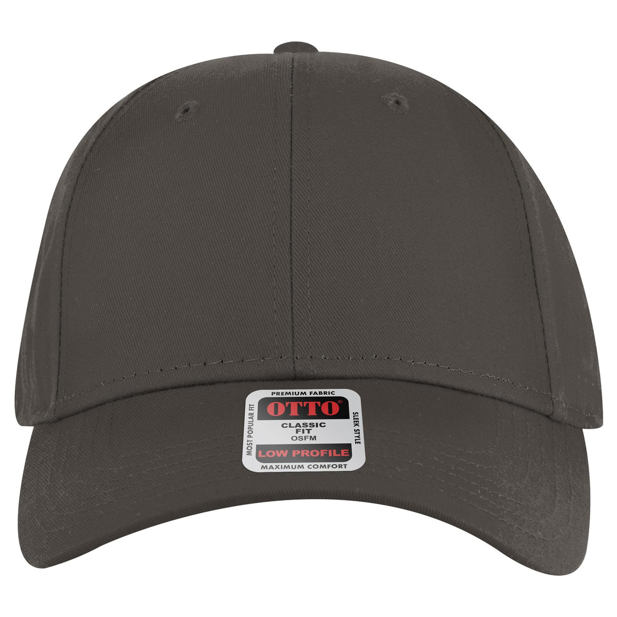 Front View of 025 - Char. Gray OTTO CAP 6 Panel Low Profile Baseball Cap