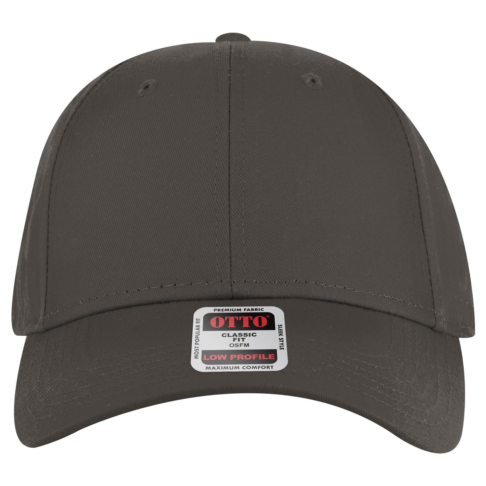 Front View of 025 - Char. Gray OTTO CAP 6 Panel Low Profile Baseball Cap