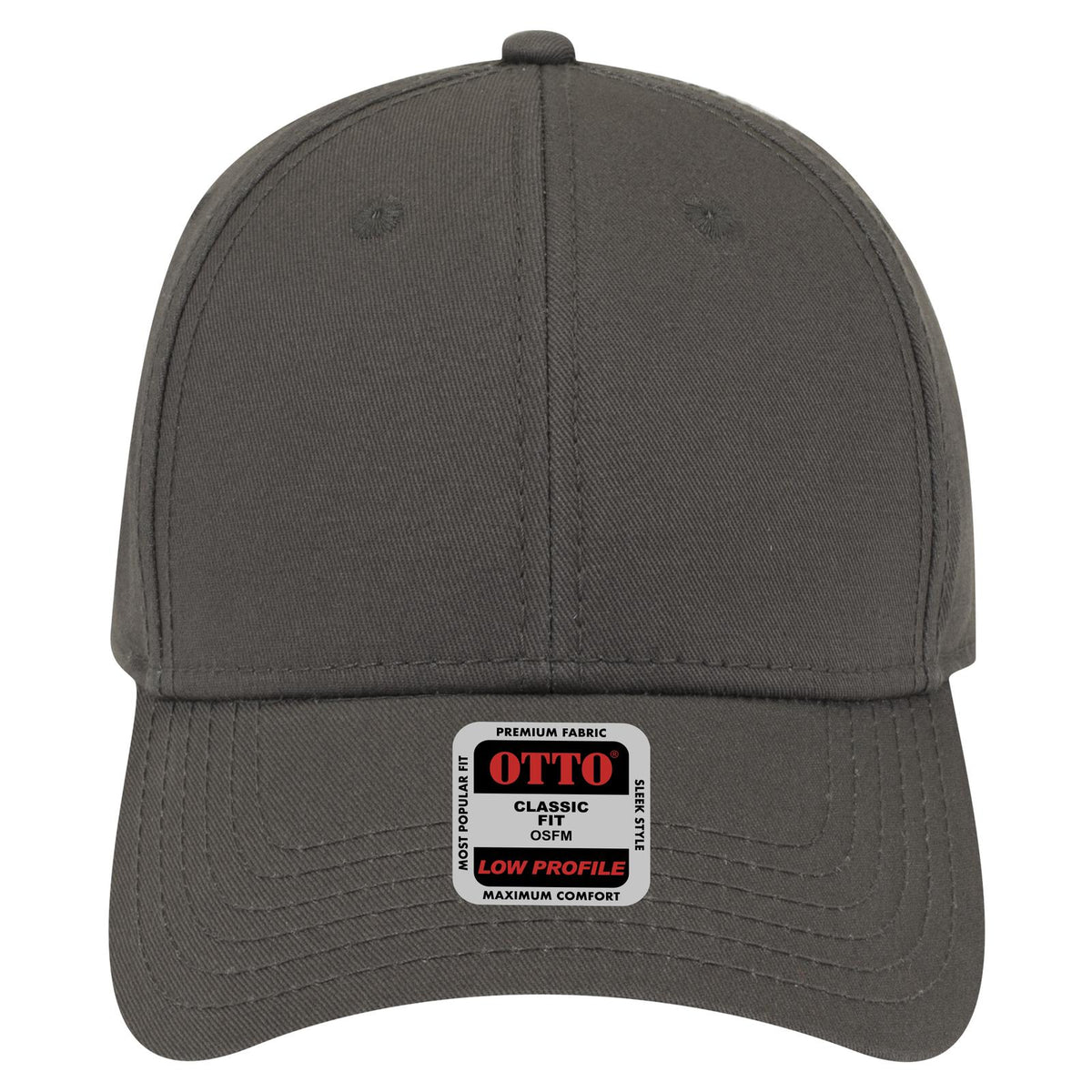Front View of 025 - Char. Gray OTTO CAP 6 Panel Low Profile Baseball Cap