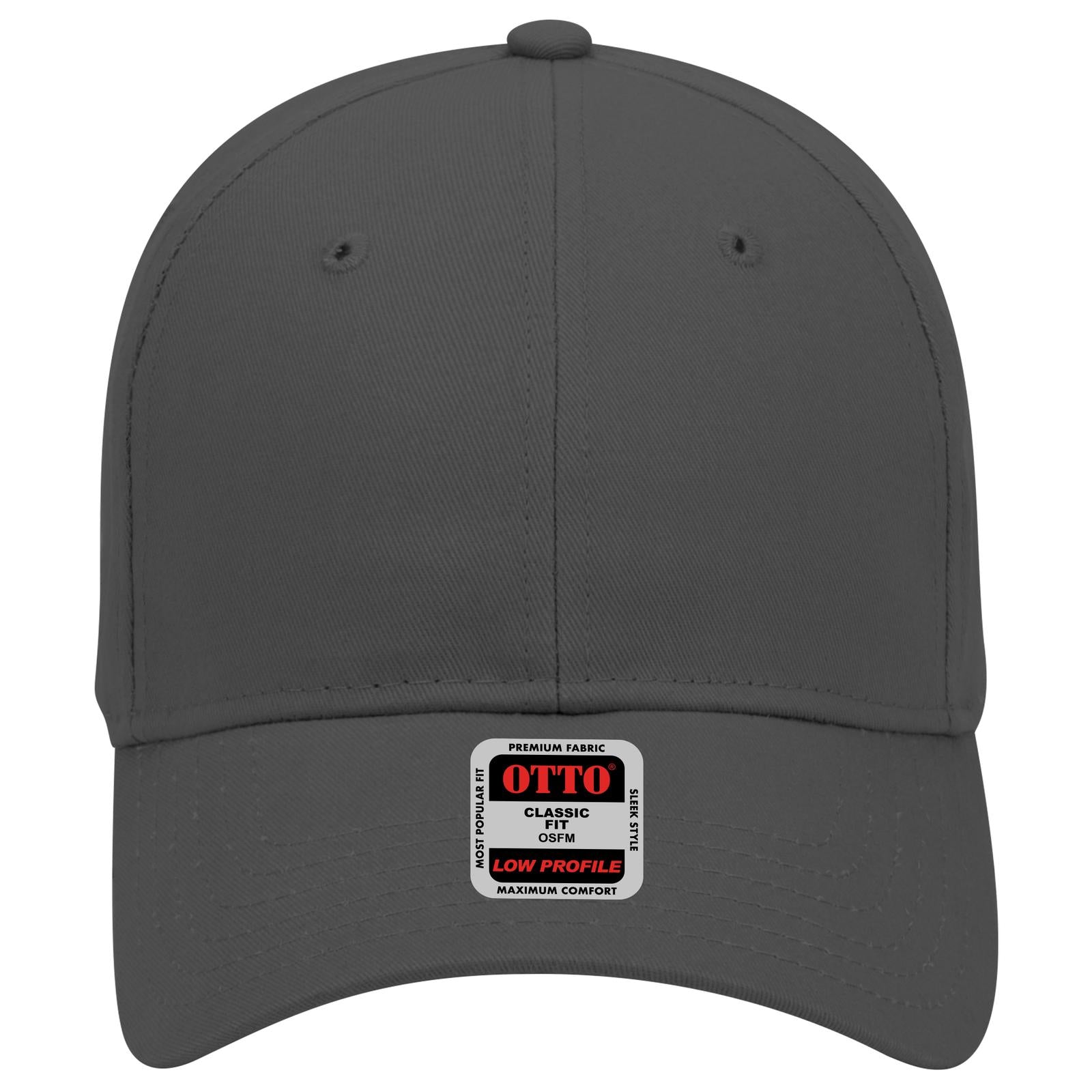 Front View of 025 - Char. Gray OTTO CAP 6 Panel Low Profile Baseball Cap