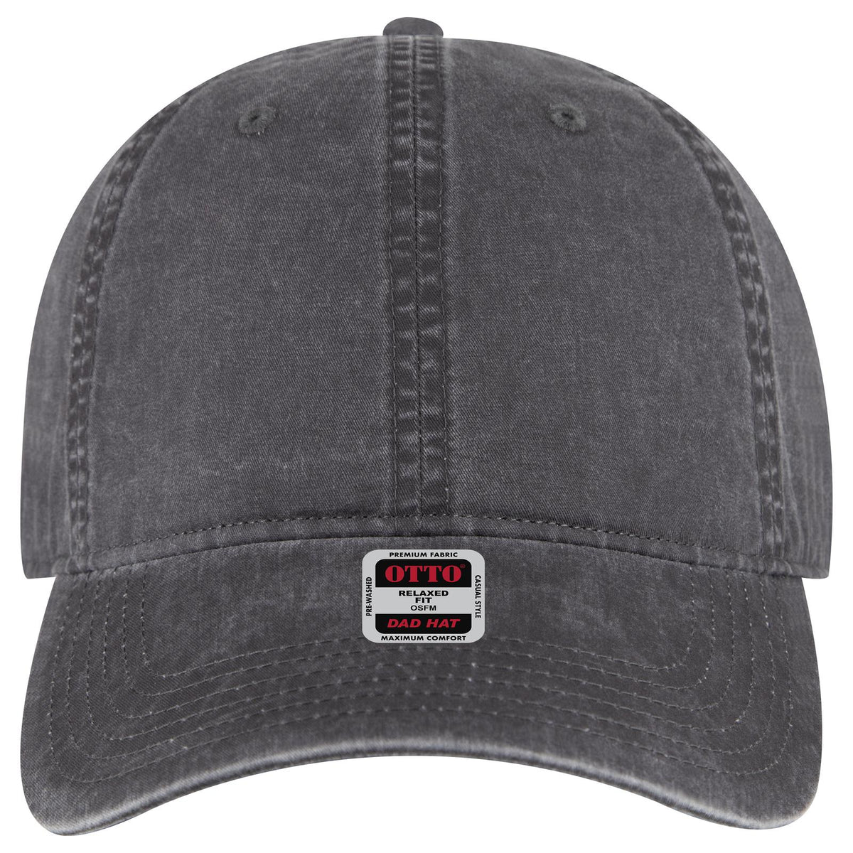 Front View of 025 - Char. Gray OTTO CAP 6 Panel Low Profile Dad Hat