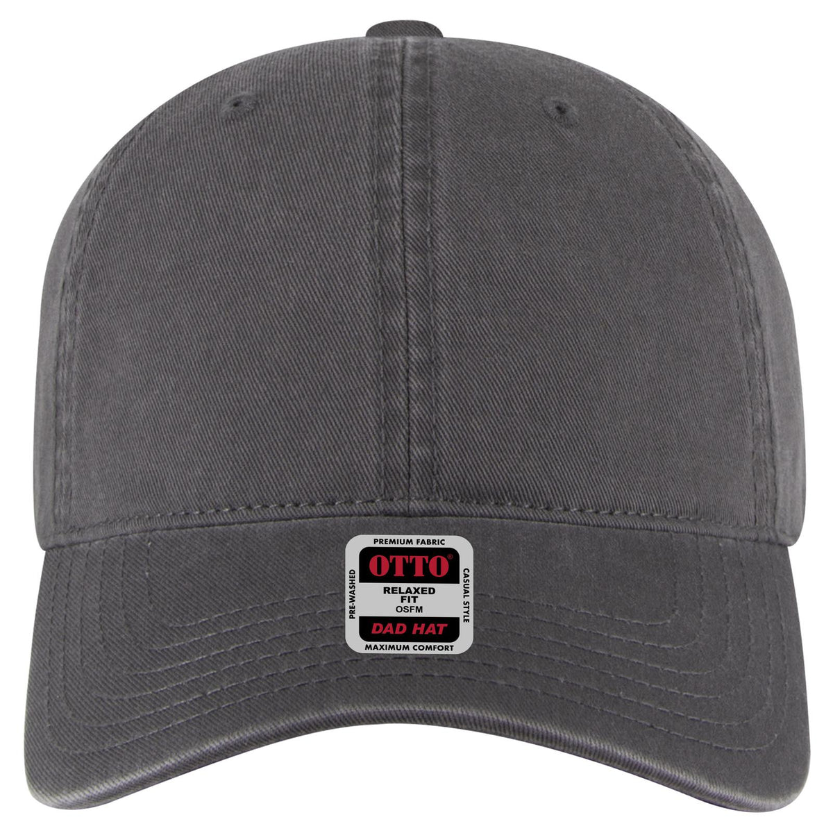Front View of 025 - Char. Gray OTTO CAP 6 Panel Low Profile Dad Hat