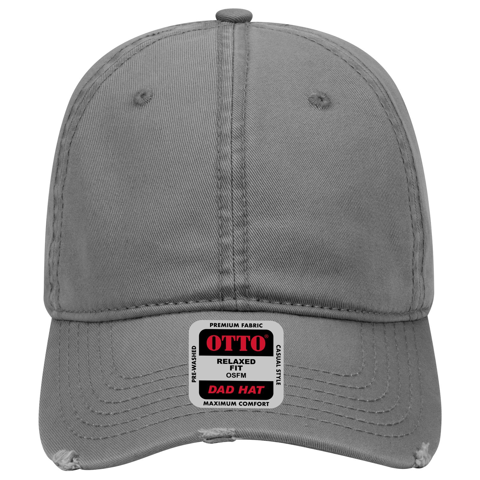 Front View of 025 - Char. Gray OTTO CAP 6 Panel Low Profile Dad Hat