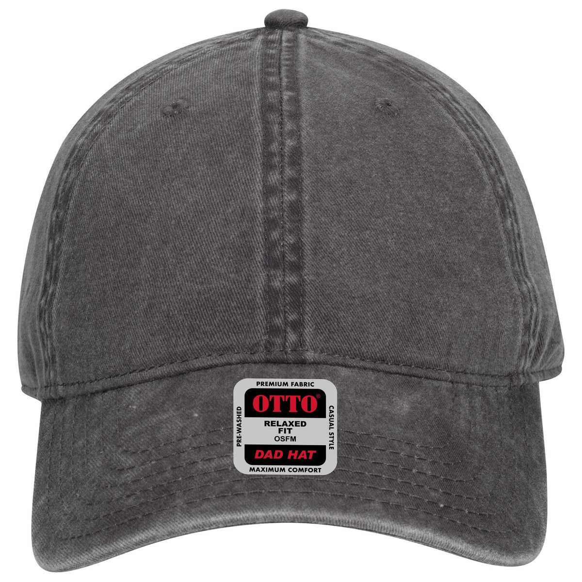 Front View of 025 - Char. Gray OTTO CAP 6 Panel Low Profile Dad Hat