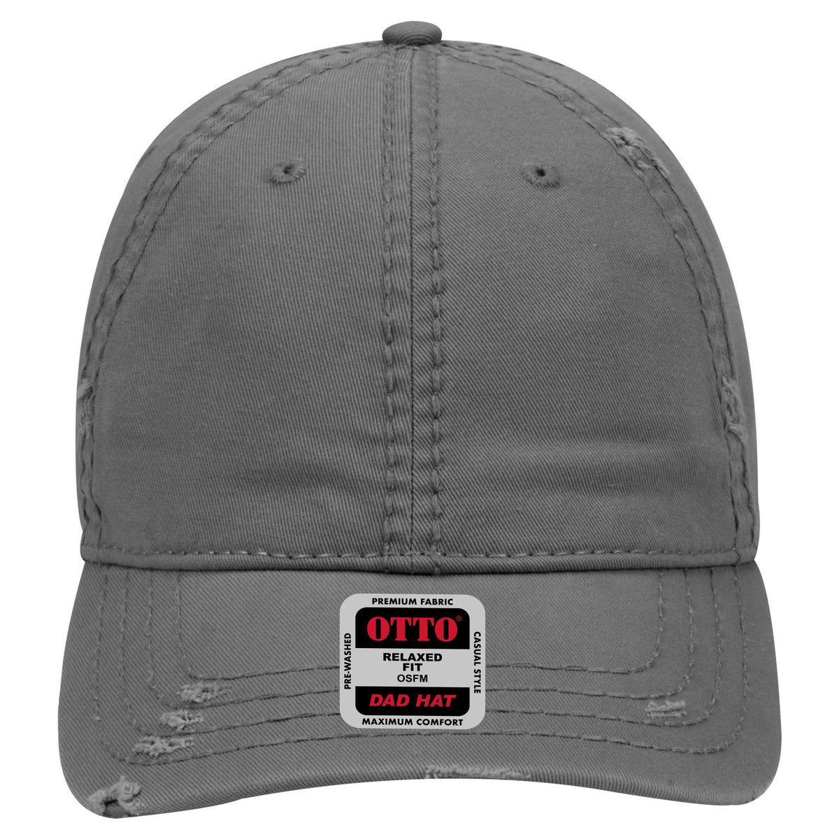 Front View of 025 - Char. Gray OTTO CAP 6 Panel Low Profile Dad Hat