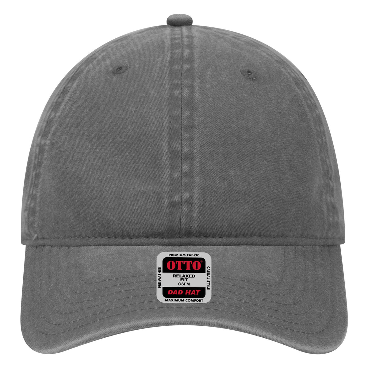 Front View of 025 - Char. Gray OTTO CAP 6 Panel Low Profile Dad Hat