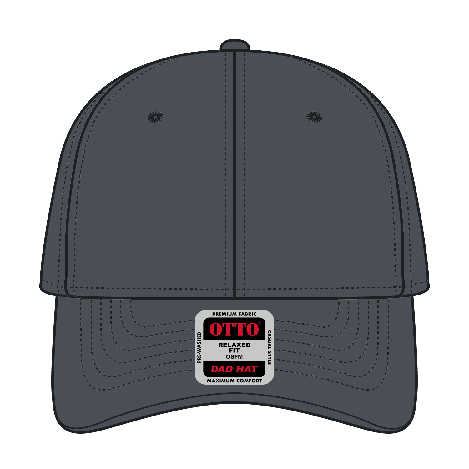 Front View of 025 - Char. Gray OTTO CAP 6 Panel Low Profile Dad Hat