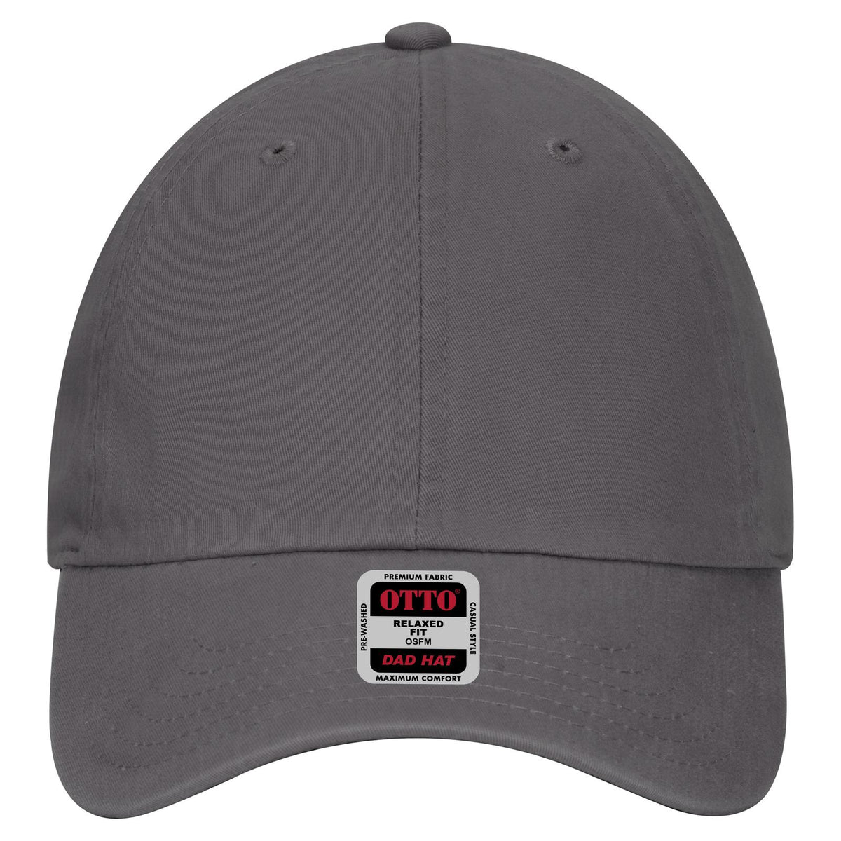 Front View of 025 - Char. Gray OTTO CAP 6 Panel Low Profile Dad Hat