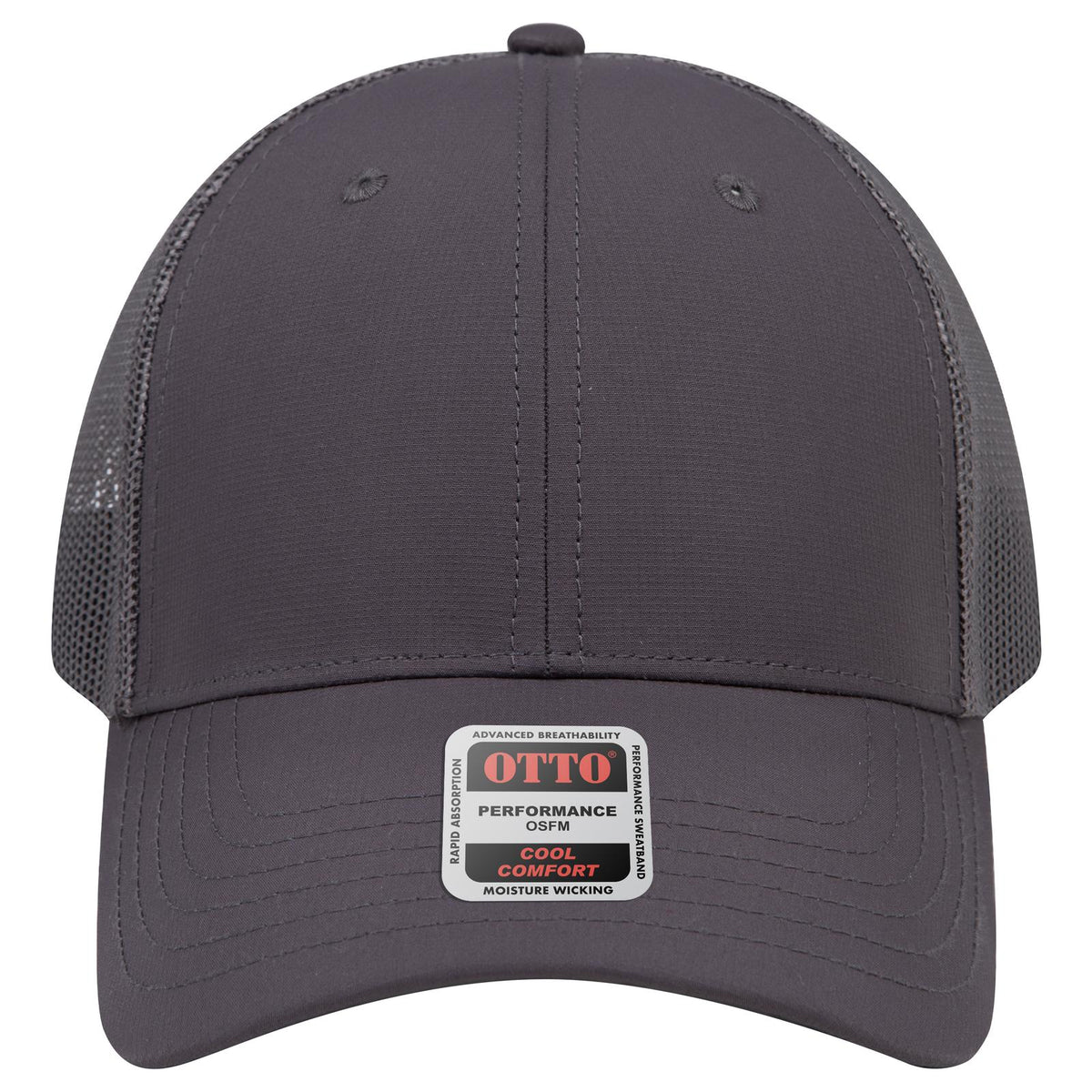 Front View of 025 - Char. Gray OTTO CAP 6 Panel Low Profile Mesh Back Trucker Hat